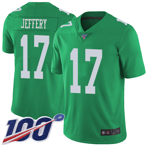 Nike Eagles #17 Alshon Jeffery Green Men's Stitched NFL Limited Rush 100th Season Jersey Nike Eagles #17 Alshon Jeffery Green Men's Stitched NFL Limited Rush 100th Season Jersey