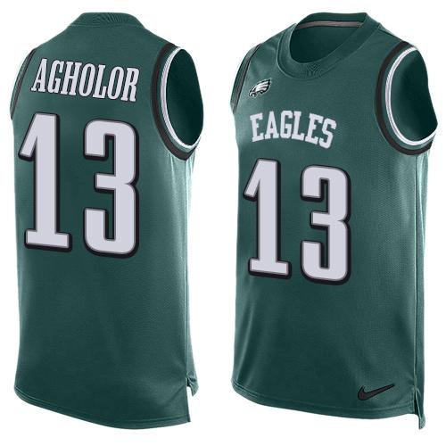 Nike Eagles #13 Nelson Agholor Midnight Green Team Color Men's Stitched NFL Limited Tank Top Jersey Nike Eagles #13 Nelson Agholor Midnight Green Team Color Men's Stitched NFL Limited Tank Top Jersey