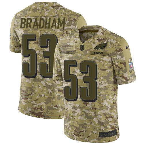 Nike Eagles #53 Nigel Bradham Camo Men's Stitched NFL Limited 2018 Salute To Service Jersey Nike Eagles #53 Nigel Bradham Camo Men's Stitched NFL Limited 2018 Salute To Service Jersey