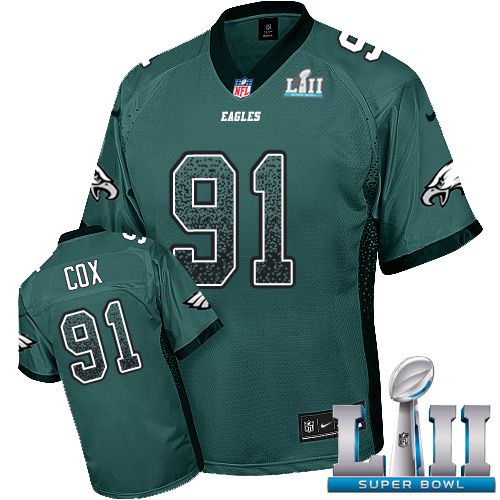 Nike Eagles #91 Fletcher Cox Midnight Green Team Color Super Bowl LII Men's Stitched NFL Elite Drift Fashion Jersey Nike Eagles #91 Fletcher Cox Midnight Green Team Color Super Bowl LII Men's Stitched NFL Elite Drift Fashion Jersey