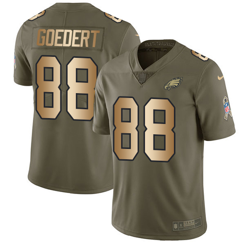 Nike Eagles #88 Dallas Goedert Olive/Gold Men's Stitched NFL Limited 2017 Salute To Service Jersey Nike Eagles #88 Dallas Goedert Olive/Gold Men's Stitched NFL Limited 2017 Salute To Service Jersey