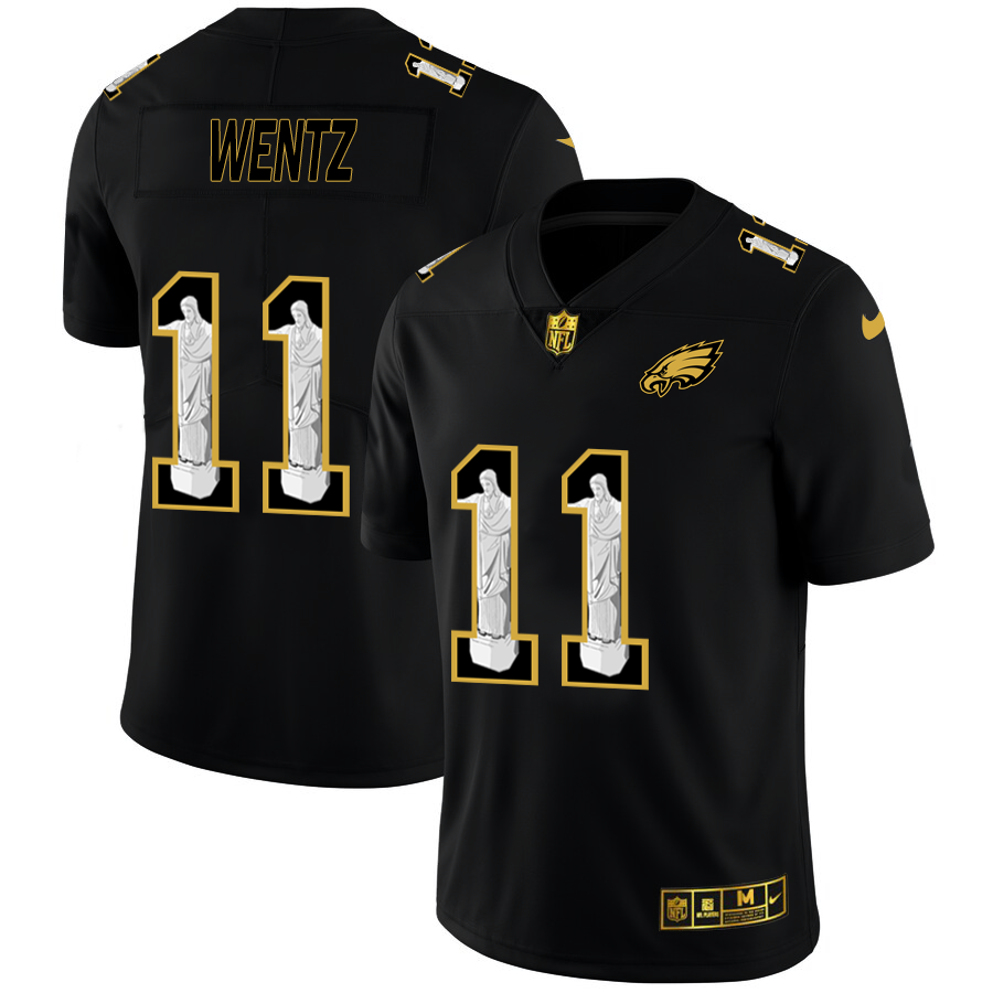Philadelphia Eagles #11 Carson Wentz Men's Nike Carbon Black Vapor Cristo Redentor Limited NFL Jersey Philadelphia Eagles #11 Carson Wentz Men's Nike Carbon Black Vapor Cristo Redentor Limited NFL Jersey