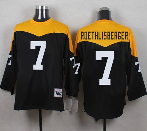 Mitchell And Ness 1967 Steelers #7 Ben Roethlisberger Black/Yelllow Throwback Men's Stitched NFL Jersey Mitchell And Ness 1967 Steelers #7 Ben Roethlisberger Black/Yelllow Throwback Men's Stitched NFL Jersey