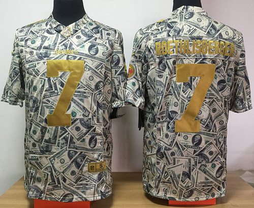 Nike Steelers #7 Ben Roethlisberger Dollar Fashion Men's Stitched NFL Elite Jersey Nike Steelers #7 Ben Roethlisberger Dollar Fashion Men's Stitched NFL Elite Jersey