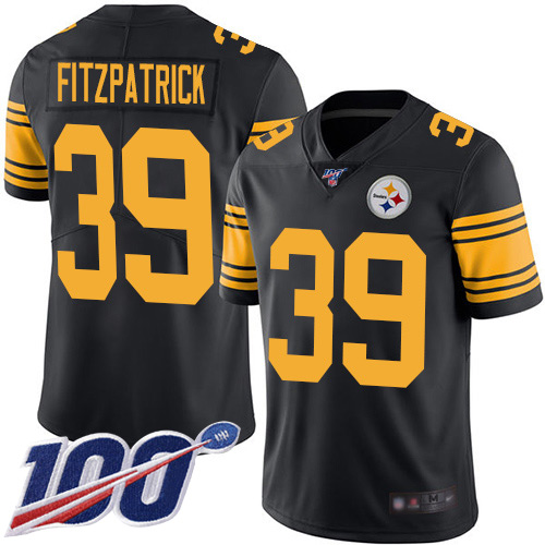 Nike Steelers #39 Minkah Fitzpatrick Black Men's Stitched NFL Limited Rush 100th Season Jersey Nike Steelers #39 Minkah Fitzpatrick Black Men's Stitched NFL Limited Rush 100th Season Jersey