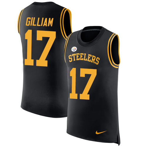 Nike Steelers #17 Joe Gilliam Black Team Color Men's Stitched NFL Limited Rush Tank Top Jersey Nike Steelers #17 Joe Gilliam Black Team Color Men's Stitched NFL Limited Rush Tank Top Jersey