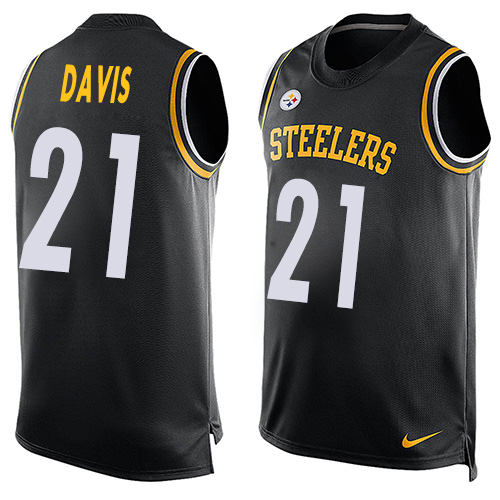 Nike Steelers #21 Sean Davis Black Team Color Men's Stitched NFL Limited Tank Top Jersey Nike Steelers #21 Sean Davis Black Team Color Men's Stitched NFL Limited Tank Top Jersey