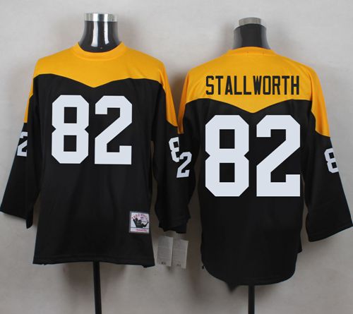 Mitchell And Ness 1967 Steelers #82 John Stallworth Black/Yelllow Throwback Men's Stitched NFL Jersey Mitchell And Ness 1967 Steelers #82 John Stallworth Black/Yelllow Throwback Men's Stitched NFL Jersey