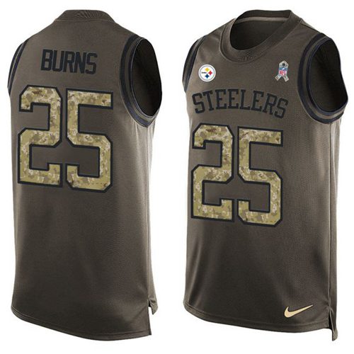 Nike Steelers #25 Artie Burns Green Men's Stitched NFL Limited Salute To Service Tank Top Jersey Nike Steelers #25 Artie Burns Green Men's Stitched NFL Limited Salute To Service Tank Top Jersey