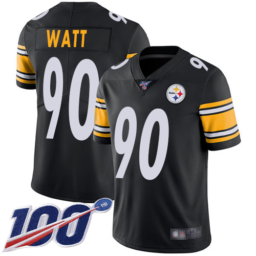 Nike Steelers #90 T. J. Watt Black Team Color Men's Stitched NFL 100th Season Vapor Limited Jersey Nike Steelers #90 T. J. Watt Black Team Color Men's Stitched NFL 100th Season Vapor Limited Jersey