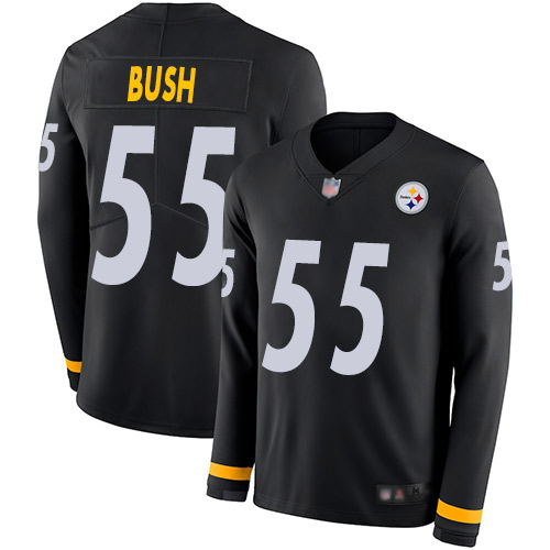 Nike Steelers #55 Devin Bush Black Team Color Men's Stitched NFL Limited Therma Long Sleeve Jersey Nike Steelers #55 Devin Bush Black Team Color Men's Stitched NFL Limited Therma Long Sleeve Jersey