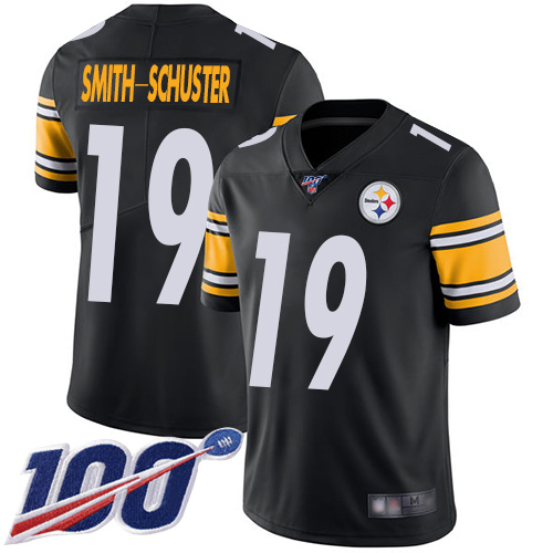 Nike Steelers #19 JuJu Smith-Schuster Black Team Color Men's Stitched NFL 100th Season Vapor Limited Jersey Nike Steelers #19 JuJu Smith-Schuster Black Team Color Men's Stitched NFL 100th Season Vapor Limited Jersey