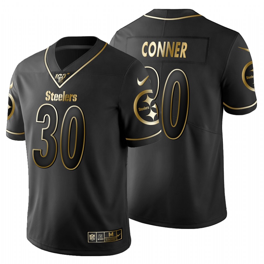 Pittsburgh Steelers #30 James Conner Men's Nike Black Golden Limited NFL 100 Jersey Pittsburgh Steelers #30 James Conner Men's Nike Black Golden Limited NFL 100 Jersey