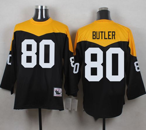 Mitchell And Ness 1967 Steelers #80 Jack Butler Black/Yelllow Throwback Men's Stitched NFL Jersey Mitchell And Ness 1967 Steelers #80 Jack Butler Black/Yelllow Throwback Men's Stitched NFL Jersey