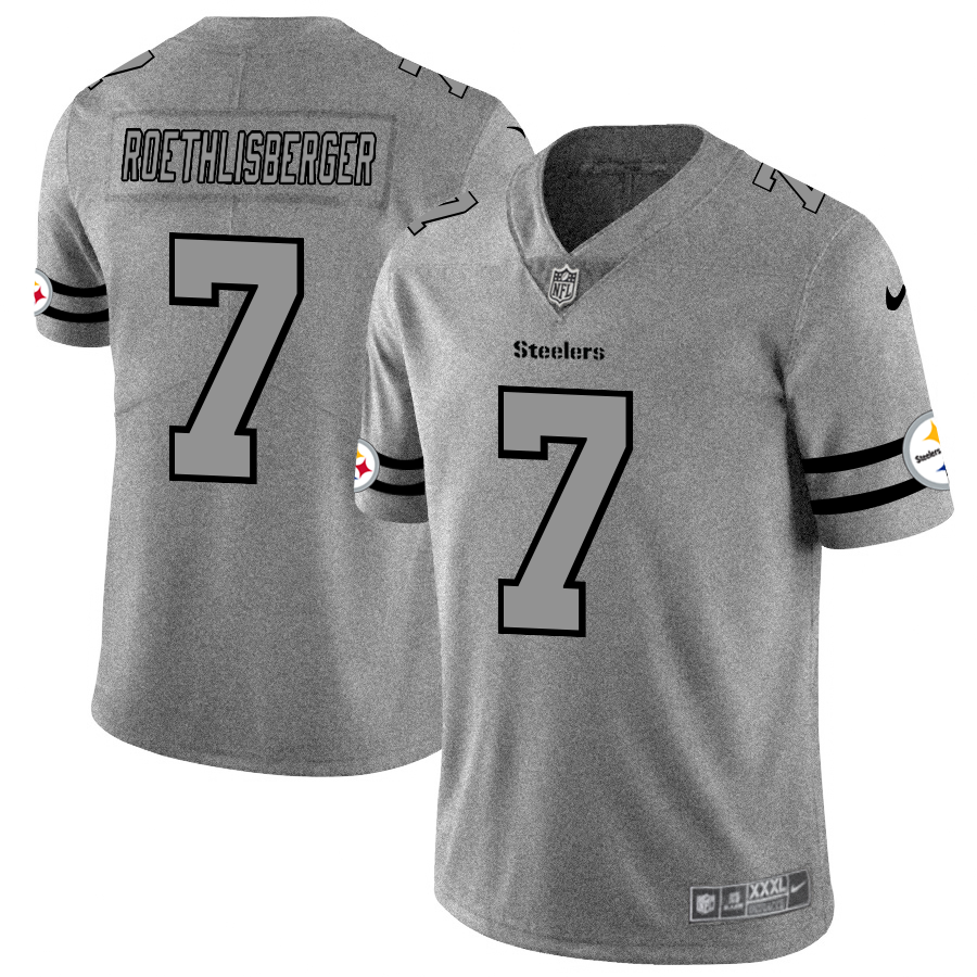 Pittsburgh Steelers #7 Ben Roethlisberger Men's Nike Gray Gridiron II Vapor Untouchable Limited NFL Jersey Pittsburgh Steelers #7 Ben Roethlisberger Men's Nike Gray Gridiron II Vapor Untouchable Limited NFL Jersey
