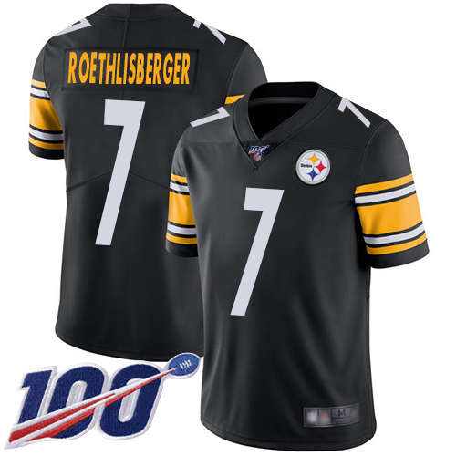 Nike Steelers #7 Ben Roethlisberger Black Team Color Men's Stitched NFL 100th Season Vapor Limited Jersey Nike Steelers #7 Ben Roethlisberger Black Team Color Men's Stitched NFL 100th Season Vapor Limited Jersey