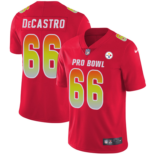 Nike Steelers #66 David DeCastro Red Men's Stitched NFL Limited AFC 2018 Pro Bowl Jersey Nike Steelers #66 David DeCastro Red Men's Stitched NFL Limited AFC 2018 Pro Bowl Jersey