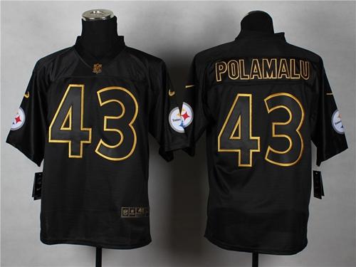 Nike Steelers #43 Troy Polamalu Black Gold No. Fashion Men's Stitched NFL Elite Jersey Nike Steelers #43 Troy Polamalu Black Gold No. Fashion Men's Stitched NFL Elite Jersey