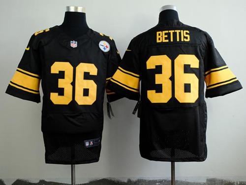 Nike Steelers #36 Jerome Bettis Black(Gold No.) Men's Stitched NFL Elite Jersey Nike Steelers #36 Jerome Bettis Black(Gold No.) Men's Stitched NFL Elite Jersey