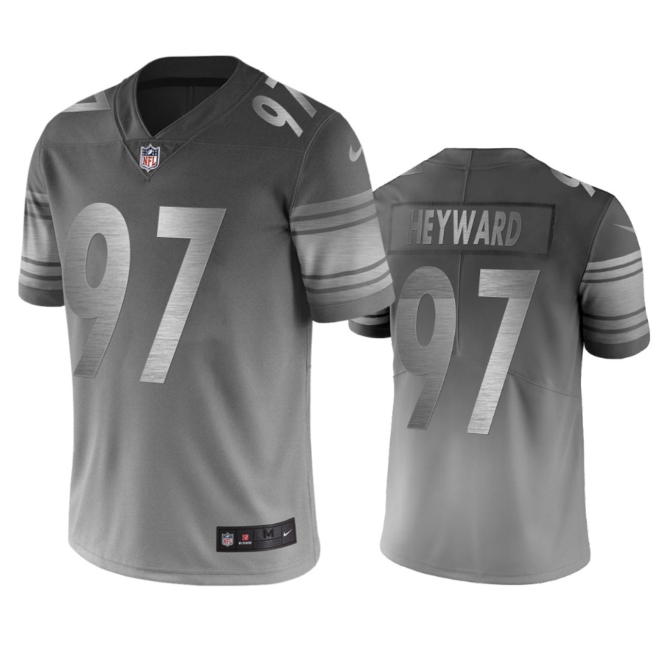 Pittsburgh Steelers #97 Cameron Heyward Silver Gray Vapor Limited City Edition NFL Jersey Pittsburgh Steelers #97 Cameron Heyward Silver Gray Vapor Limited City Edition NFL Jersey