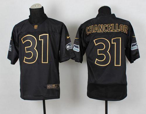 Nike Seahawks #31 Kam Chancellor Black Gold No. Fashion Men's Stitched NFL Elite Jersey Nike Seahawks #31 Kam Chancellor Black Gold No. Fashion Men's Stitched NFL Elite Jersey