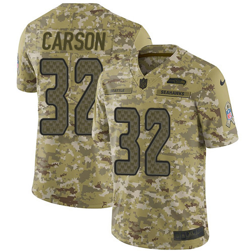 Nike Seahawks #32 Chris Carson Camo Men's Stitched NFL Limited 2018 Salute To Service Jersey Nike Seahawks #32 Chris Carson Camo Men's Stitched NFL Limited 2018 Salute To Service Jersey
