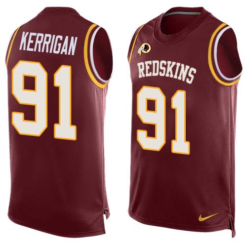 Nike Redskins #91 Ryan Kerrigan Burgundy Red Team Color Men's Stitched NFL Limited Tank Top Jersey Nike Redskins #91 Ryan Kerrigan Burgundy Red Team Color Men's Stitched NFL Limited Tank Top Jersey