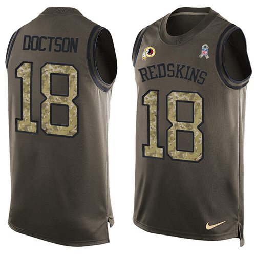 Nike Redskins #18 Josh Doctson Green Men's Stitched NFL Limited Salute To Service Tank Top Jersey Nike Redskins #18 Josh Doctson Green Men's Stitched NFL Limited Salute To Service Tank Top Jersey