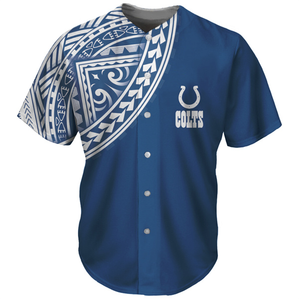 Men's Indianapolis Colts Blue Baseball Jersey Men's Indianapolis Colts Blue Baseball Jersey