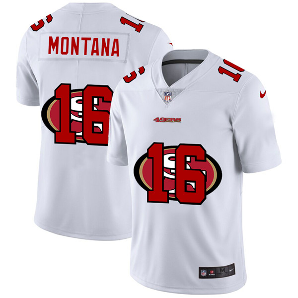 Men's San Francisco 49ers #16 Joe Montana White NFL Stitched Jersey Men's San Francisco 49ers #16 Joe Montana White NFL Stitched Jersey