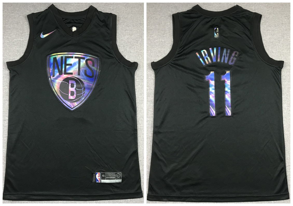 Men's Brooklyn Nets #11 Kyrie Irving Black NBA Crucial Catch Stitched Jersey Men's Brooklyn Nets #11 Kyrie Irving Black NBA Crucial Catch Stitched Jersey