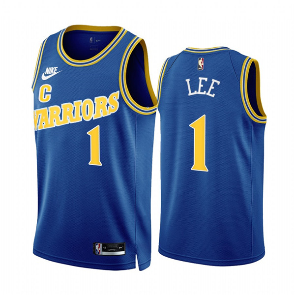 Men's Golden State Warriors #1 Damion Lee 2022/23 Royal Classic Edition Stitched Basketball Jersey Men's Golden State Warriors #1 Damion Lee 2022/23 Royal Classic Edition Stitched Basketball Jersey