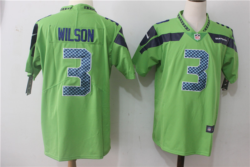 Men's Seattle Seahawks #3 Russell Wilson Green Stitched NFL Vapor Untouchable Limited Jersey Men's Seattle Seahawks #3 Russell Wilson Green Stitched NFL Vapor Untouchable Limited Jersey