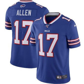 Men's Buffalo Bills #17 Josh Allen 100th Season Blue Vapor Untouchable Limited Stitched NFL Jersey Men's Buffalo Bills #17 Josh Allen 100th Season Blue Vapor Untouchable Limited Stitched NFL Jersey