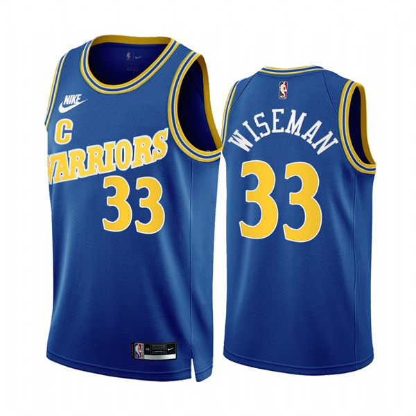 Men's Golden State Warriors #33 James Wiseman 2022/23 Royal Classic Edition Stitched Basketball Jersey Men's Golden State Warriors #33 James Wiseman 2022/23 Royal Classic Edition Stitched Basketball Jersey