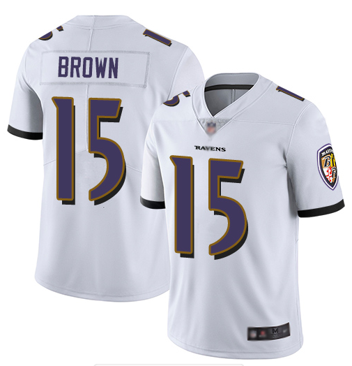 Men's Baltimore Ravens #15 Marquise Brown White Vapor Untouchable Limited NFL Jersey Men's Baltimore Ravens #15 Marquise Brown White Vapor Untouchable Limited NFL Jersey