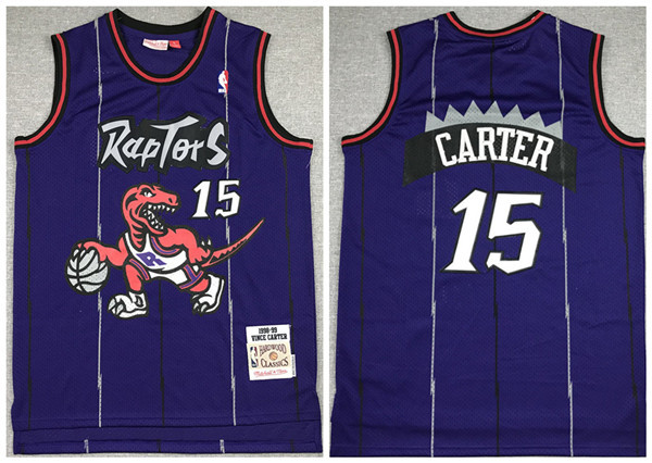 Men's Toronto Raptors #15 Vince Carter Purple Throwback Stitched Jersey Men's Toronto Raptors #15 Vince Carter Purple Throwback Stitched Jersey