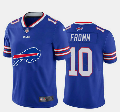 Men's Buffalo Bills #10 Jake Fromm Blue 2020 Team Big Logo Limited Stitched Jersey