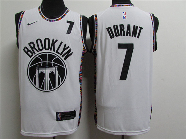 Men's Brooklyn Nets #7 Kevin Durant White New City Edition Stitched Jersey Men's Brooklyn Nets #7 Kevin Durant White New City Edition Stitched Jersey