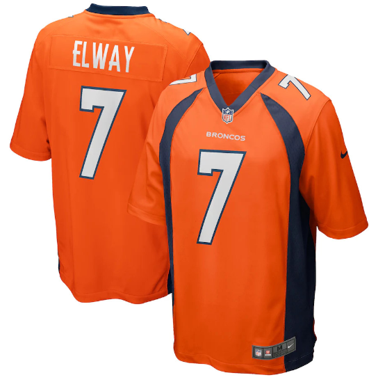 Men's Denver Broncos #7 John Elway Orange Game Retired Player Stitched Jersey Men's Denver Broncos #7 John Elway Orange Game Retired Player Stitched Jersey