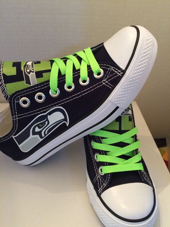 Women's Seattle Seahawks Repeat Print Low Top Sneakers 008