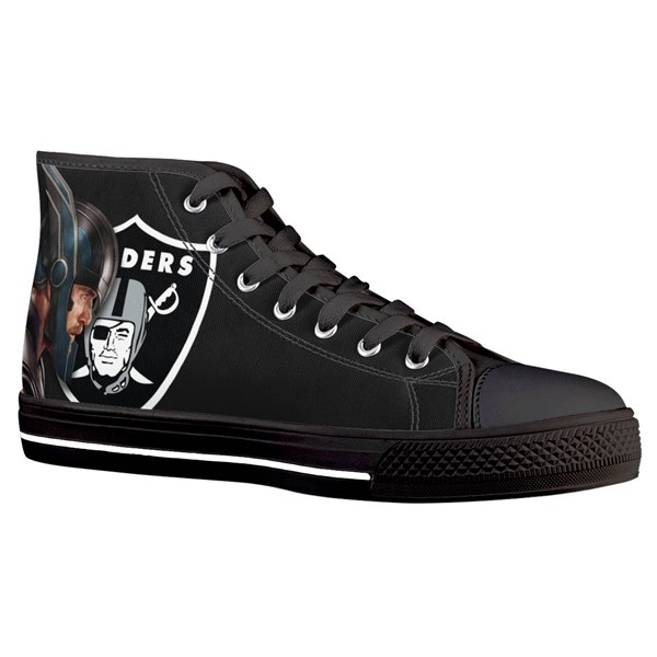 Men's Las Vegas Raiders High Top Canvas Sneakers 004 Men's Las Vegas Raiders High Top Canvas Sneakers 004