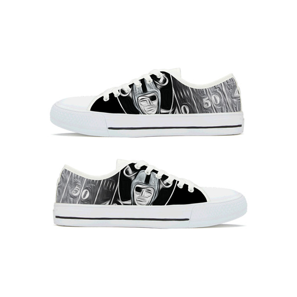 Men's Las Vegas Raiders Low Top Canvas Sneakers 006 Men's Las Vegas Raiders Low Top Canvas Sneakers 006