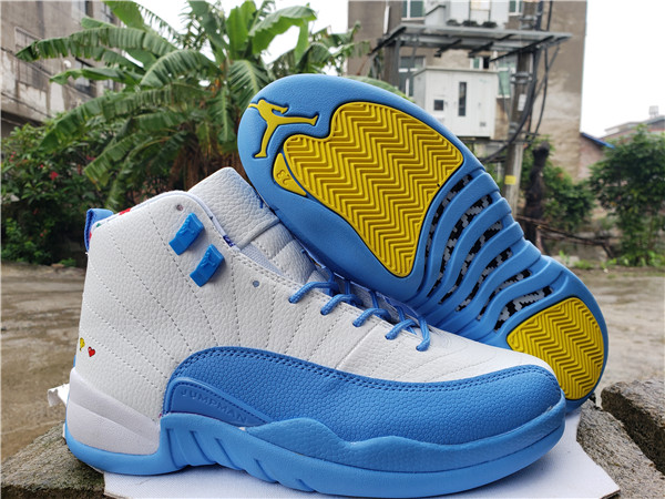 Men's Running weapon Air Jordan 12 Blue/White Shoes 032 Men's Running weapon Air Jordan 12 Blue/White Shoes 032