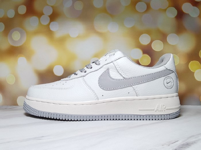 Women's Air Force 1 White/Grey Shoes 0120 Women's Air Force 1 White/Grey Shoes 0120