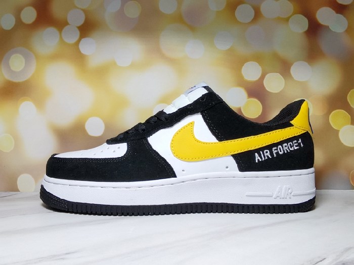 Women's Air Force 1 White/Black/Yellow Shoes 0190 Women's Air Force 1 White/Black/Yellow Shoes 0190