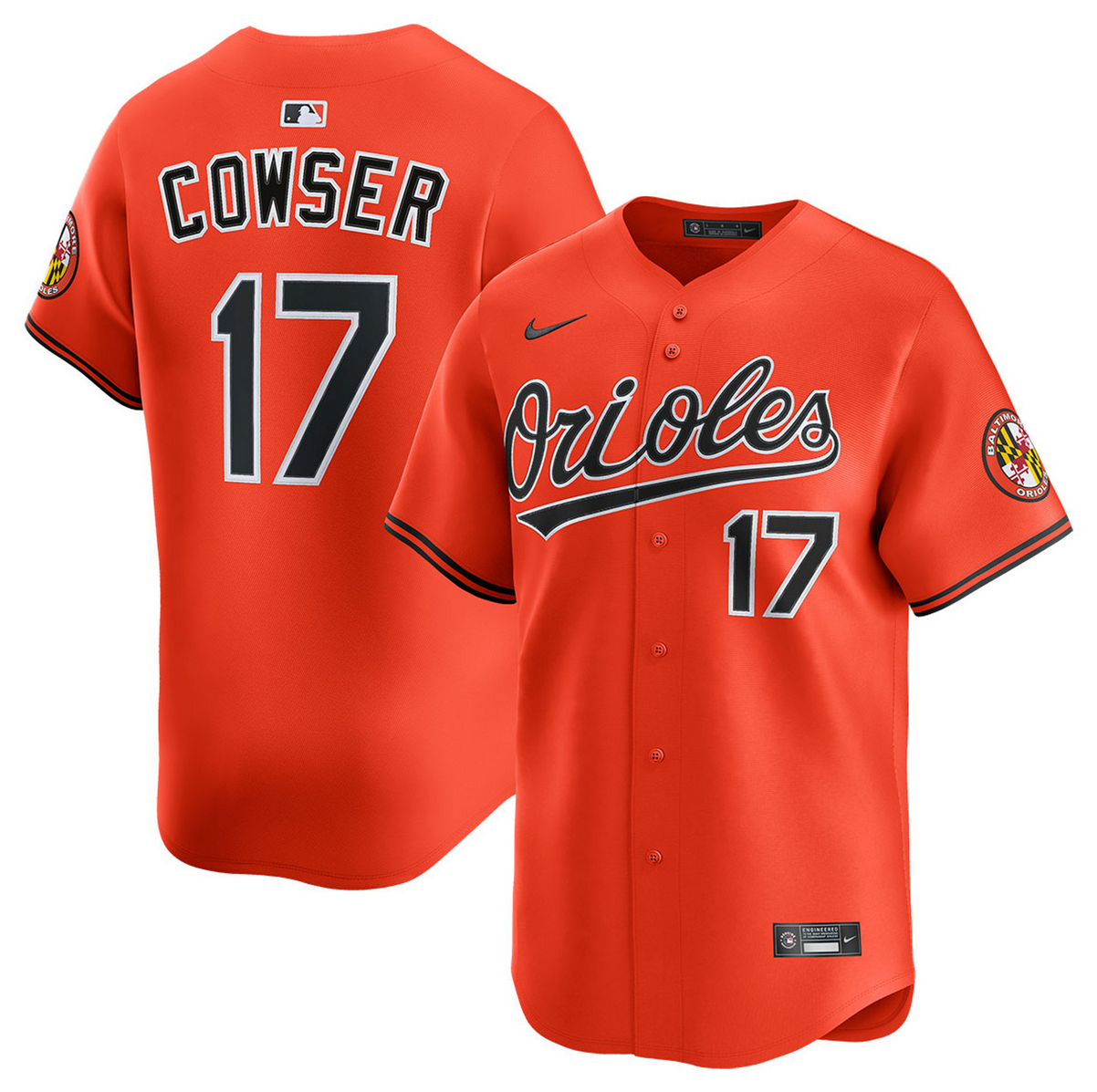 Men's Baltimore Orioles #17 Colton Cowser Orange 2025 2nd Alternate Limited Stitched Baseball Jersey
