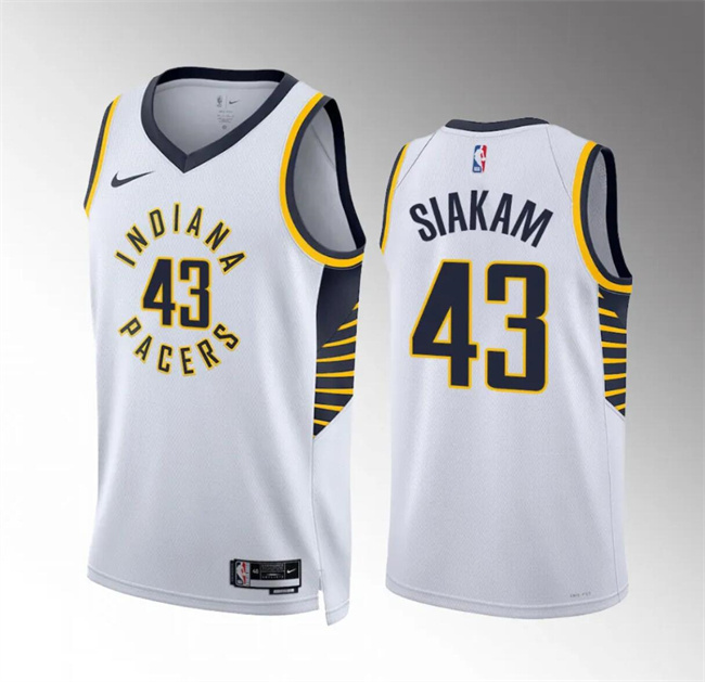 Men's Indiana Pacers #43 Pascal Siakam White Association Edition Stitched Basketball Jersey Men's Indiana Pacers #43 Pascal Siakam White Association Edition Stitched Basketball Jersey
