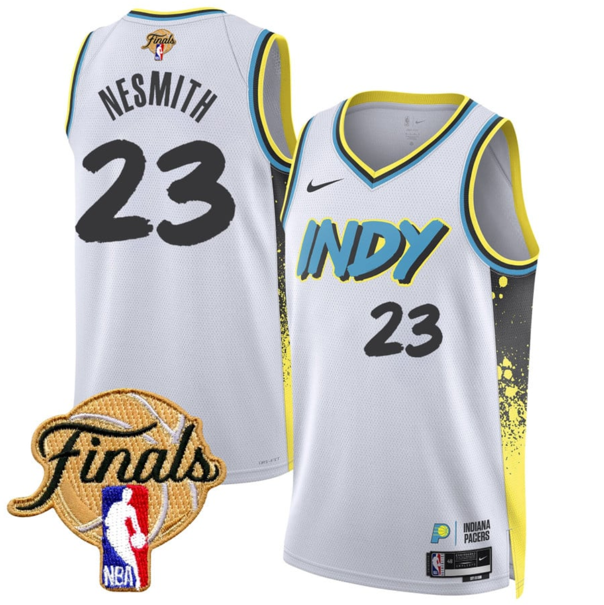 Men's Indiana Pacers #23 Aaron Nesmith White 2024/25 City Edition Stitched Basketball Jersey Men's Indiana Pacers #23 Aaron Nesmith White 2024/25 City Edition Stitched Basketball Jersey
