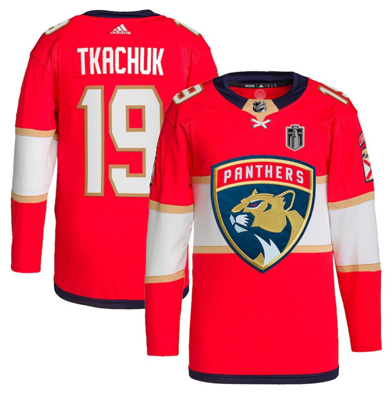 Men's Florida Panthers #19 Matthew Tkachuk Red 2024 Stanley Cup Final Patch Stitched Jersey Men's Florida Panthers #19 Matthew Tkachuk Red 2024 Stanley Cup Final Patch Stitched Jersey